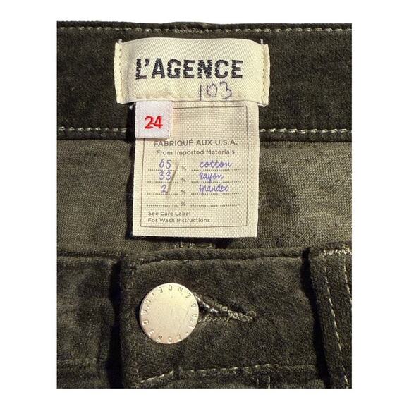 NEW L'AGENCE Josie High Rise Skinny Corduroy Jeans in Hunter Green Size 0‎ (24) - Picture 5 of 9